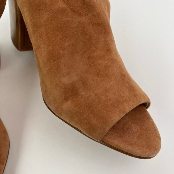 Louise Et Cie Sz 8 Kyvie Cinnamon Suede Sandals Ankle Straps Structured Heel - Picture 8 of 16